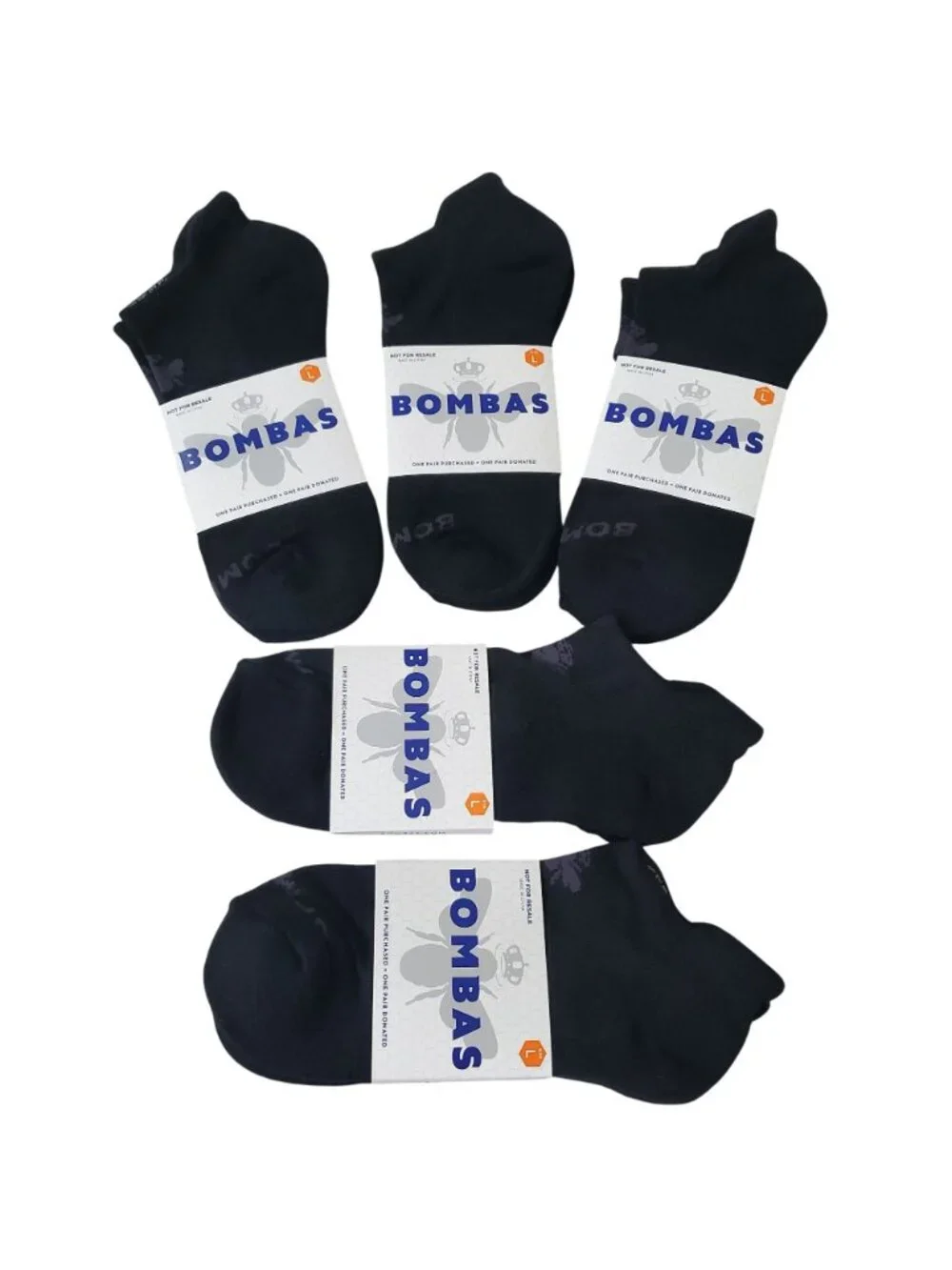 Bombas ankle socks tech ankle 5 pairs women/men sz large honeycomb cushion black